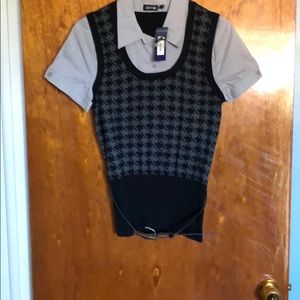 Blouse with sweater vest